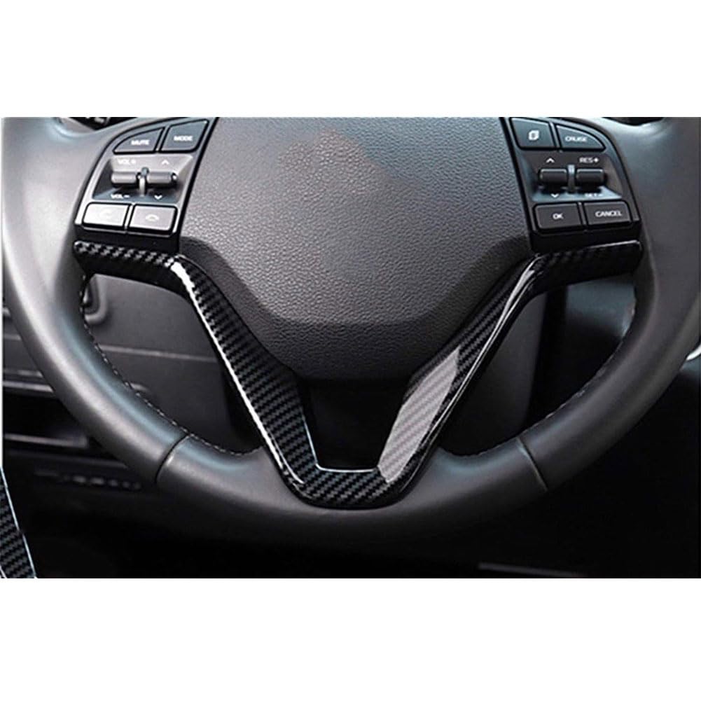 Auto Lenkrad Dekorativ Rahmen für Hyundai Tucson 3th 2015-2018, Lenkrad Abdeckung Verkleidung Lenkradschutz Rahmen Trim Kratzfeste Zubehör von GuriDo