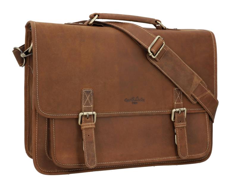 Gusti Gepäckträgertasche Leder - Matthew S. Damen und Herren Aktentasche Fahrradtasche Lehrertasche Bürotasche Arbeitstasche Ledertasche Vintage Leder Braun von Gusti