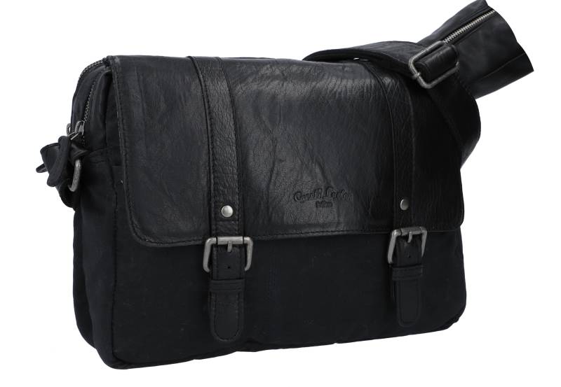 Gusti Lenkertasche Leder- Odiel D. Lenkertasche inkl. Platte Umhängetasche Fahrradtasche Tablet Ledertasche Vintage Schwarz Leder von Gusti