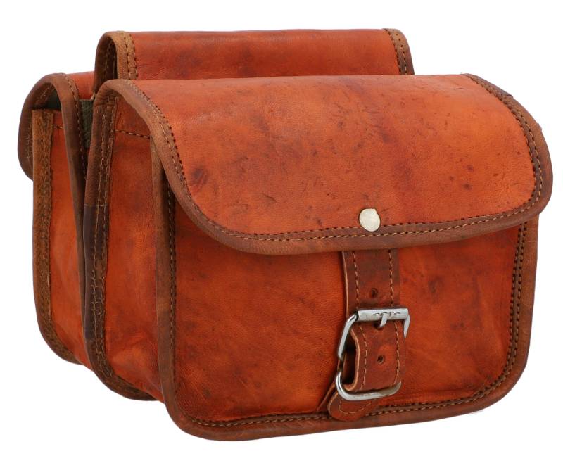 Gusti Rahmentasche Leder - Sabine S. Gepäckträger Tasche Doppelpacktasche Fahrradtasche Ledertasche Vintage Braun von Gusti