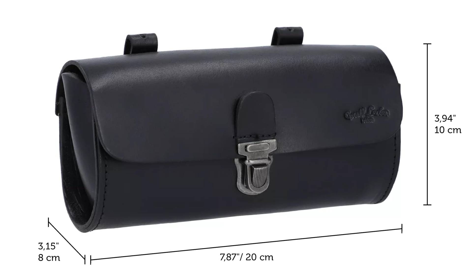 Gusti Satteltasche Leder - Raymond P. Damen und Herren Fahrradtasche Zubehör Fahrrad Diebstahlsicherung Sattel Vintage Retro Diebstahlsicher Schwarz von Gusti