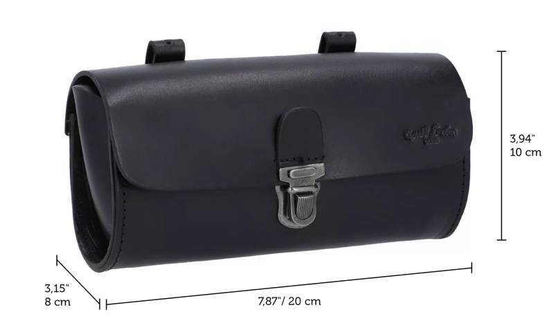 Gusti Satteltasche Leder - Raymond P. Fahrradtasche Zubehör Fahrrad Diebstahlsicherung Sattel Vintage Retro Diebstahlsicher Schwarz von Gusti