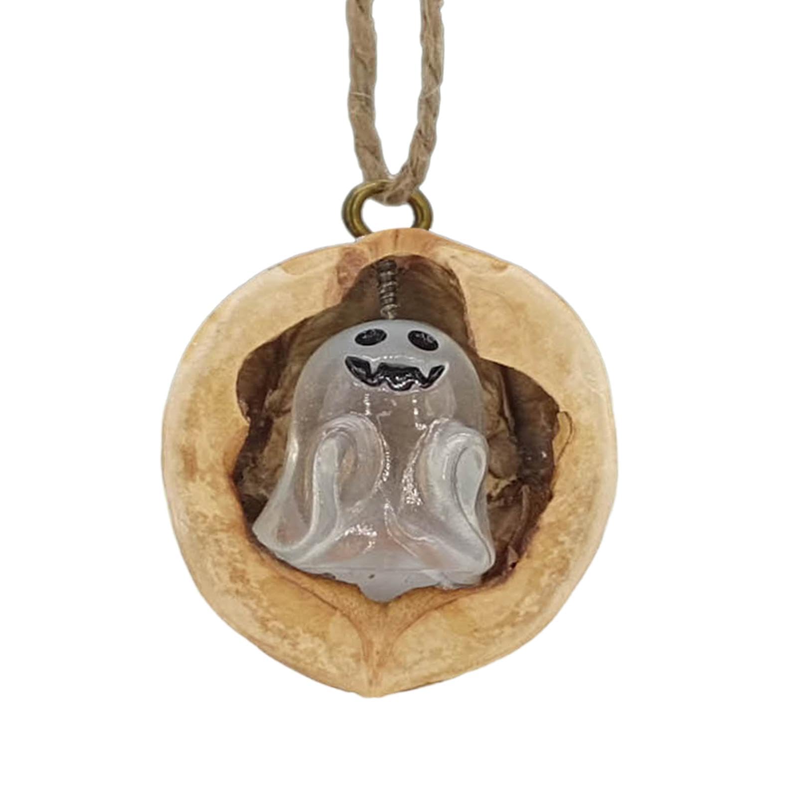 Car Rearview Lens Pendant, Ghost Walnut Shell Pendant Decoration, Halloween Party Car Pendant Decoration Suitable for Car Rearview, Backpack Key Chain and Office Desktop von Gvblkq