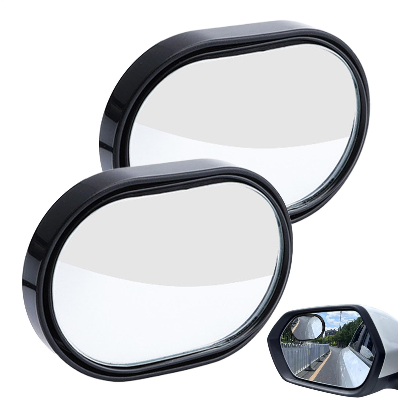 Gvblkq Blind Round Mirror, 2pcs Round Blind Mirrors, Reversing Car Mirror Adhesive Mounting, Waterproof Blind Car Mirrors, Rear View Mirrors for SUV and Caravan, Blind Round Car von Gvblkq