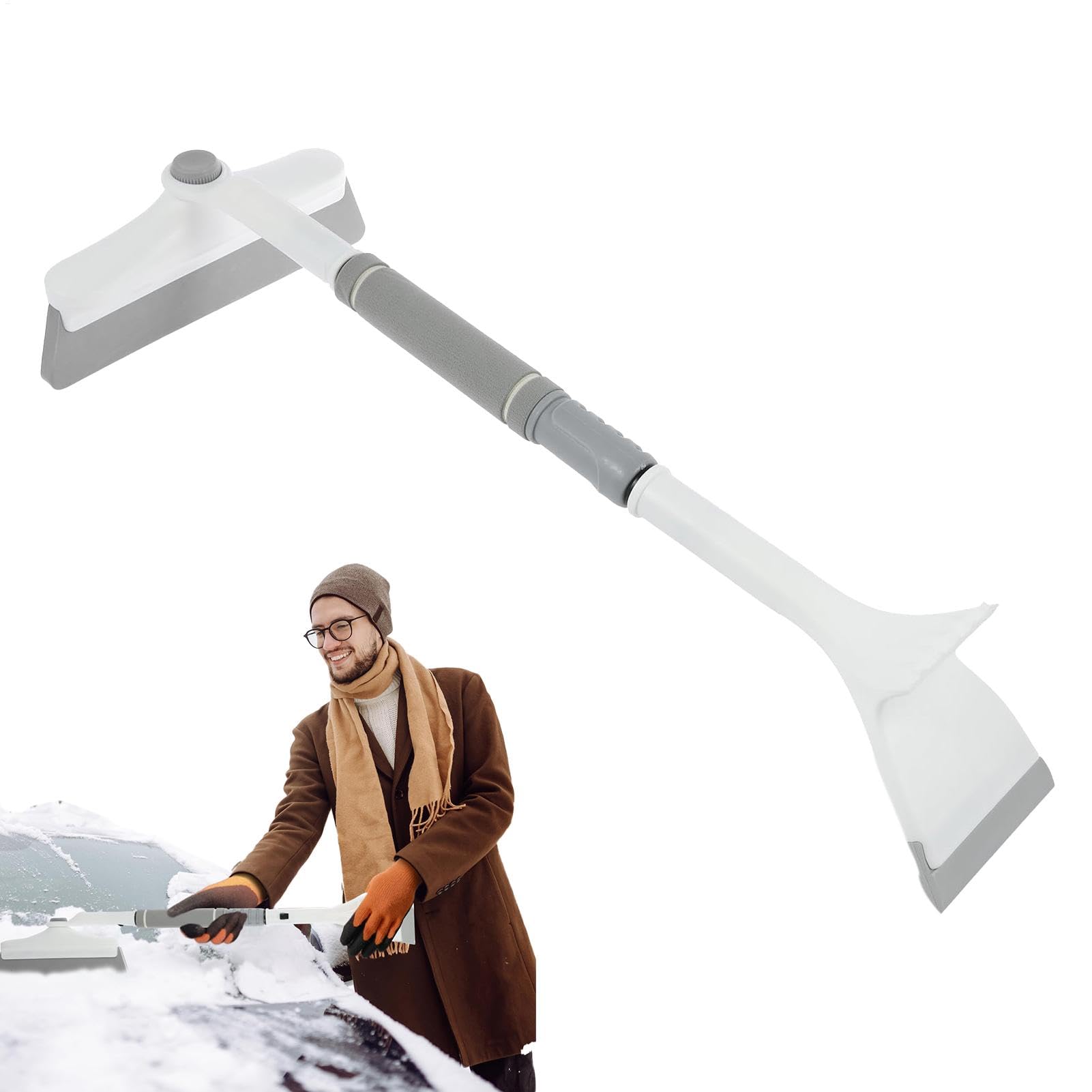 Gvblkq Snow Brush and Ice Scraper Adjustable Windshield Snow Cleaner Foam Grip Snow Scraper Winter Car Cleaning Tool Car Snow Removal Brush Extendable Snow Brush Tool Vehicle Ice Scraper Brush Combo von Gvblkq