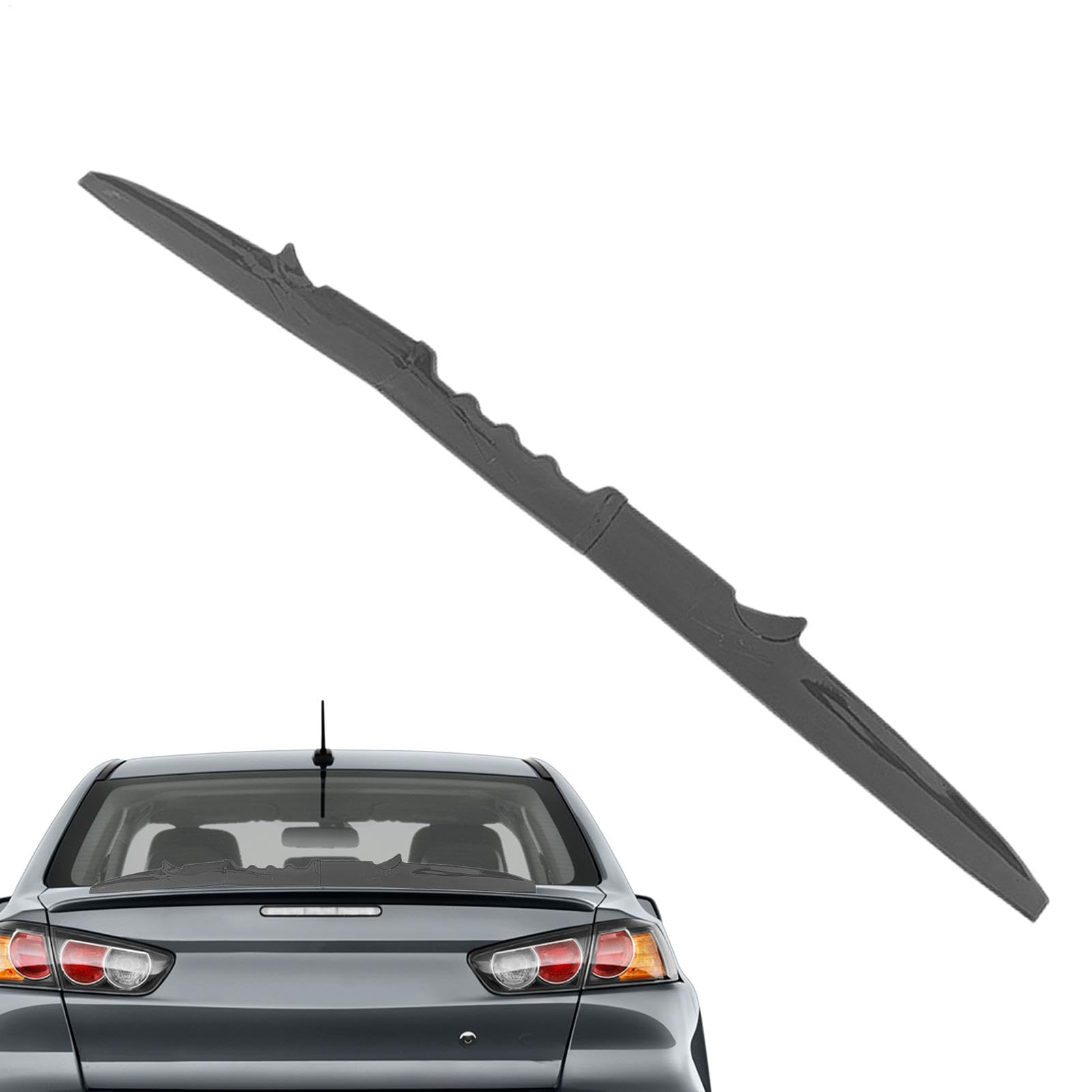 Gvblkq Trunk Spoiler Wing, Folding Car Tail Wing Double-Moon Cutter Style, Automotive Exterior Accessories, Stylish Rear Trunk Decoration for Most Vehicles, 53.54 inches von Gvblkq