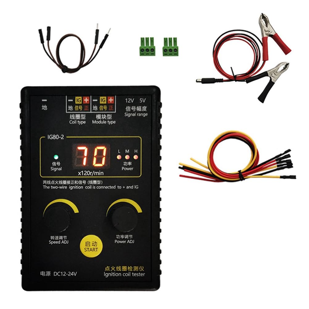 Gvvsjgdbis IG80-2 Zündspulen-Detektortester für Kraftfahrzeuge, Zündspulentest für Erdgas- und Benzinmotoren von Gvvsjgdbis