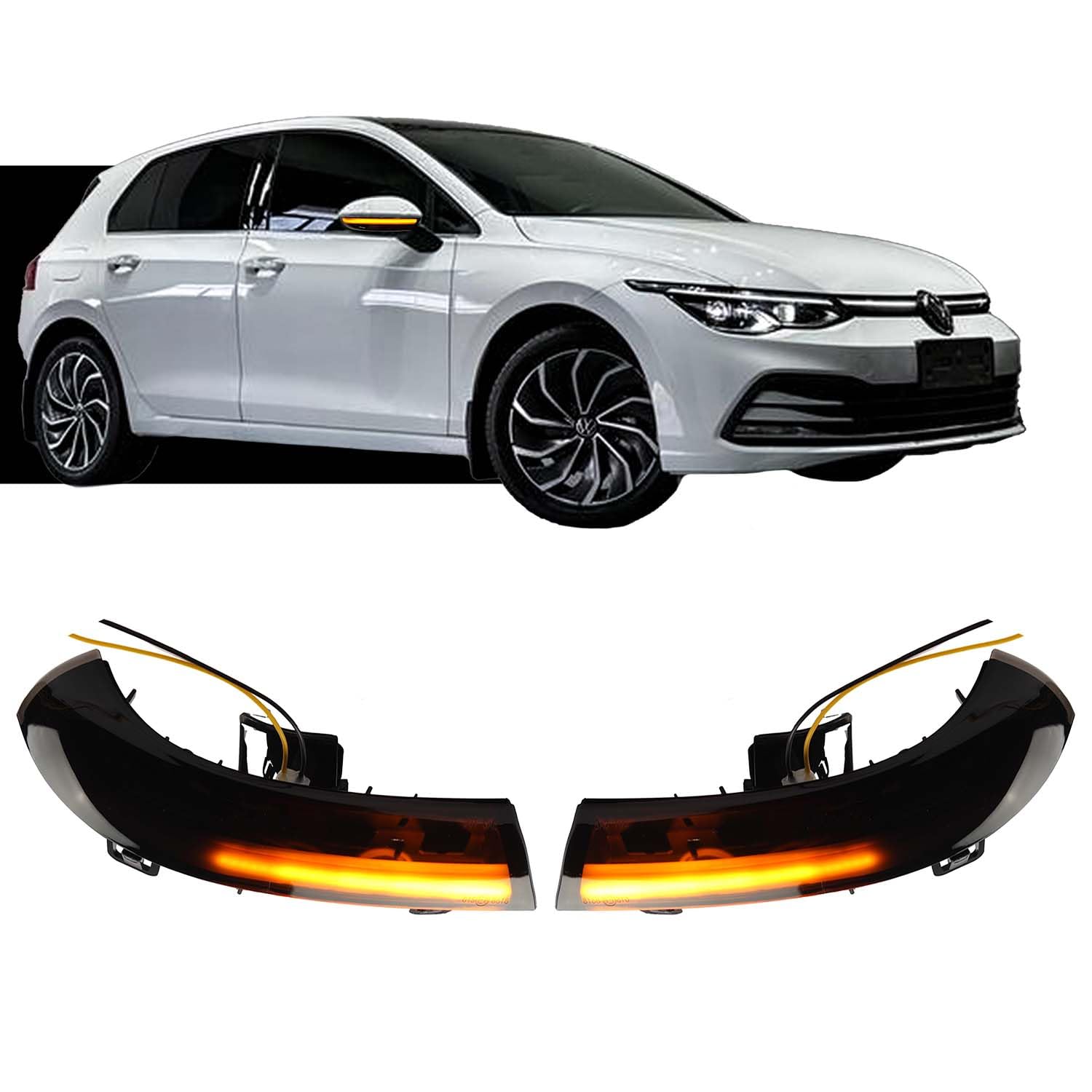 Gziztx 2PCS Blinker LED Spiegelblinker, für VW Passat Jetta Golf 5 MK5 Spiegelblinker, Schwarz von Gziztx