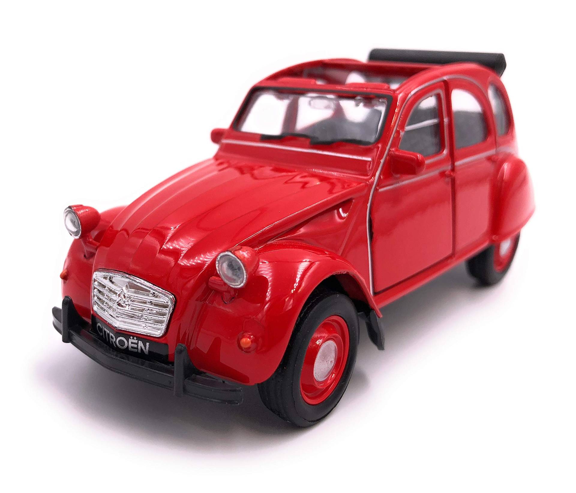 H-Customs 2CV Cabrio Modellauto Auto Lizenzprodukt 1:34-1:39 Rot Offen von H-Customs