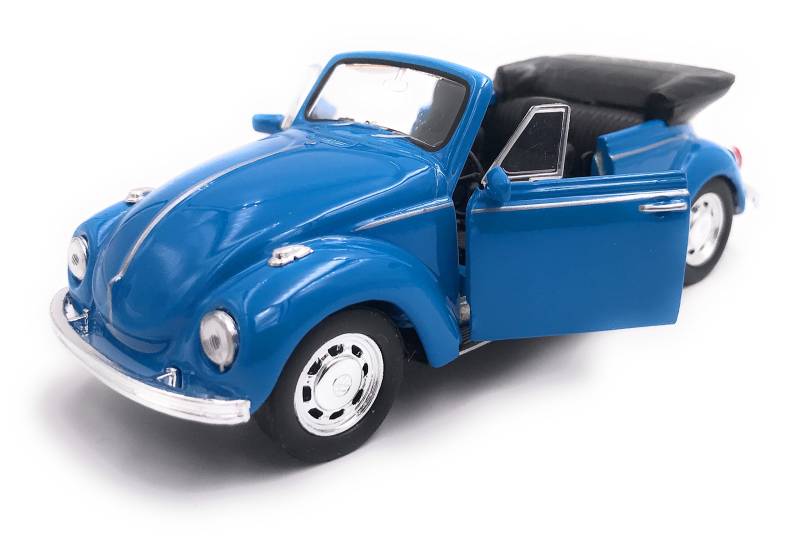 H-Customs Käfer Cabrio Modellauto Auto Lizenzprodukt 1:34-1:39 Blau von H-Customs