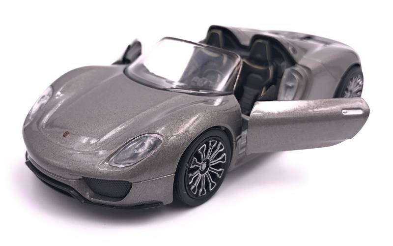 H-Customs Porsche 918 Spyder Modellauto Auto Lizenzprodukt 1:34-1:39 Grau von H-Customs