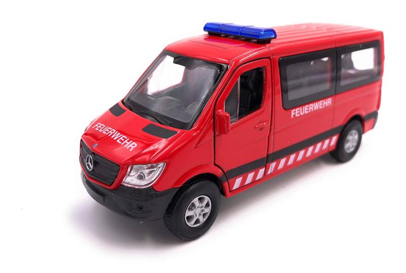 H-Customs Mercedes Benz Sprinter Feuerwehr Modellauto Auto rot Lizenzprodukt 1:34-1:39 von H-Customs