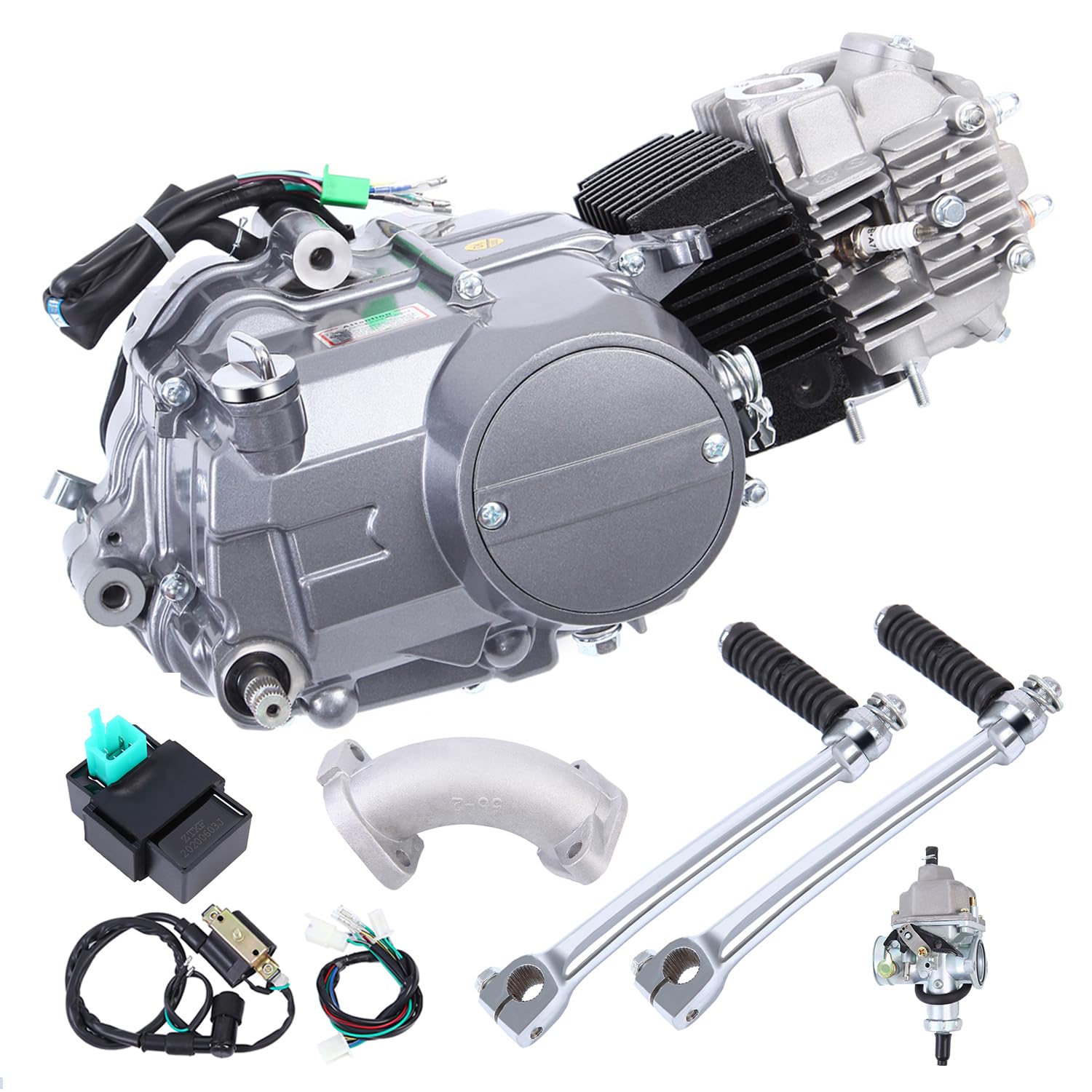 H-YEEU 125ccm Motor, 4-Takt 4 Gang Dirtbike Motor Engine, Einzylinder Go Kart Motor luftgekühlt Fit für HONDA CRF50 XR70 Z50 von H-YEEU