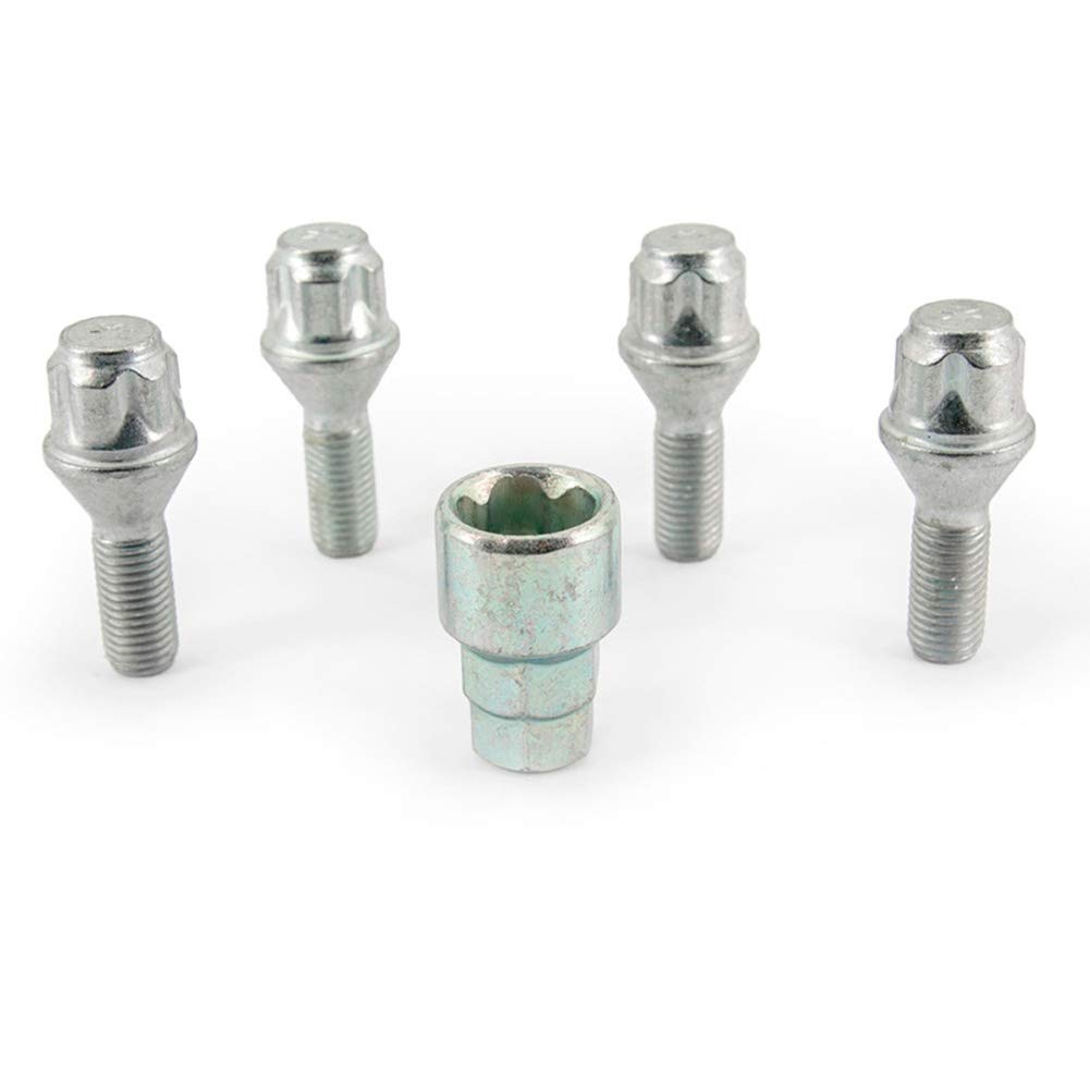 H&R Felgenschloss-Set M12x1.50x26mm Kegelbund - 4 Felgenschloss-Schrauben inkl. Adapter von H&R