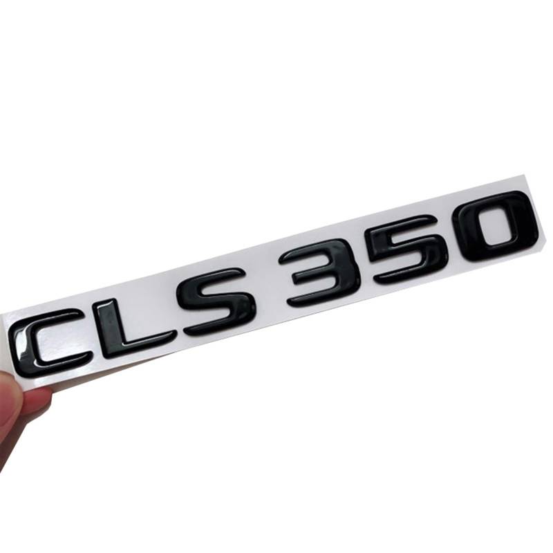 HABITZ 3D ABS Glänzend Schwarz Auto Hinten Kofferraum Abzeichen Buchstaben Aufkleber Logo CLS 350 4MATIC Emblem Kompatibel for Mercedes CLS350 W218 W219 Zubehör (Color : CLS350) von HABITZ