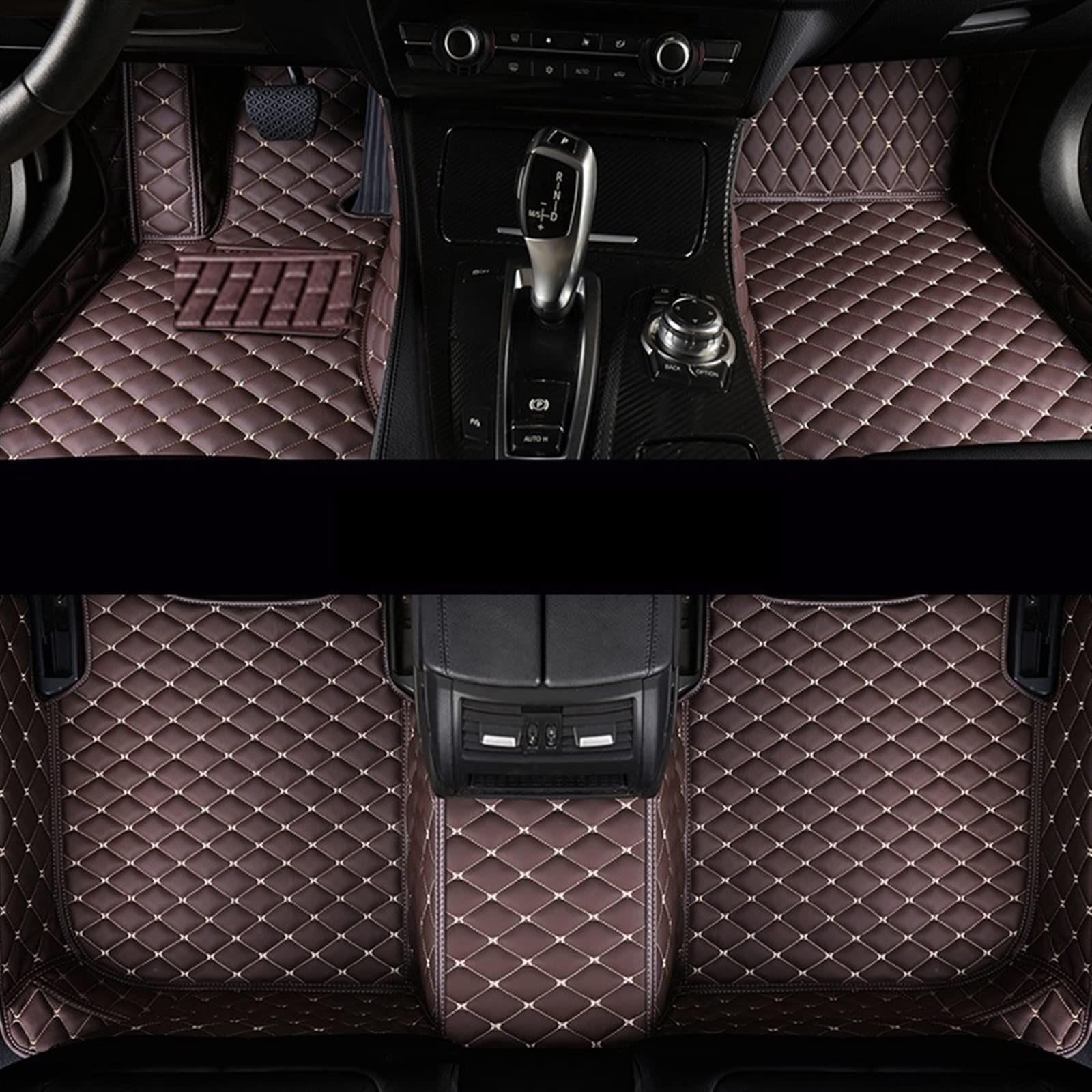 Auto-Fußmatten Für Hyundai Für IX35 2010 2011 2012 2013 2014 2015 2016 2017 Auto Fußmatten Custom Auto Fußpolster Allwetter-Matten (Color : Kaffee) von HABRAT