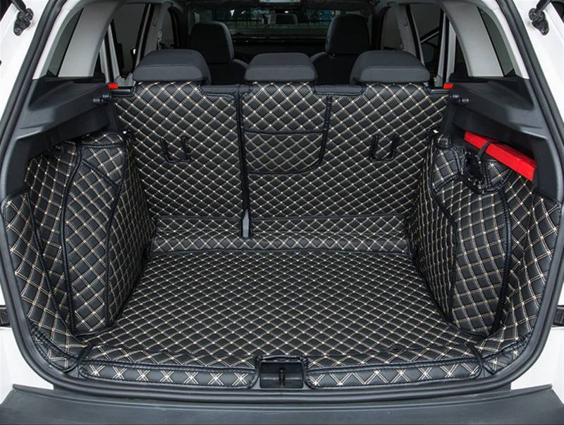 Kofferraum Schutzmatte Für Skoda Für Karoq 2018-2021 Custom Kofferraummatten Leder Langlebig Cargo Liner Boot Teppiche Hintere Innendekoration Zubehör Teppiche Fußmatten Kofferraum (Farbe : Schwarzbe von HABRAT