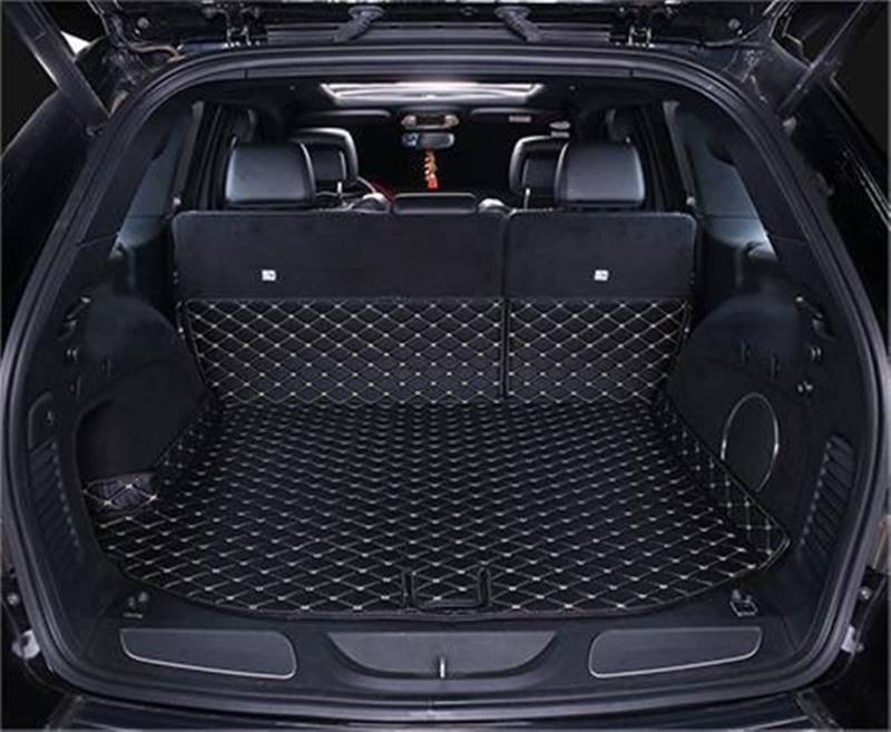 Kofferraumwanne Für Jeep Für Grand Cherokee 2011 2012 2013 2014 2015 2016 2017 2018 2019 2020 Protector Zubehör Kofferraum Cargo Liner Cover Mat Antirutsch mit hohem Rand (Farbe : Black with beige2) von HABRAT