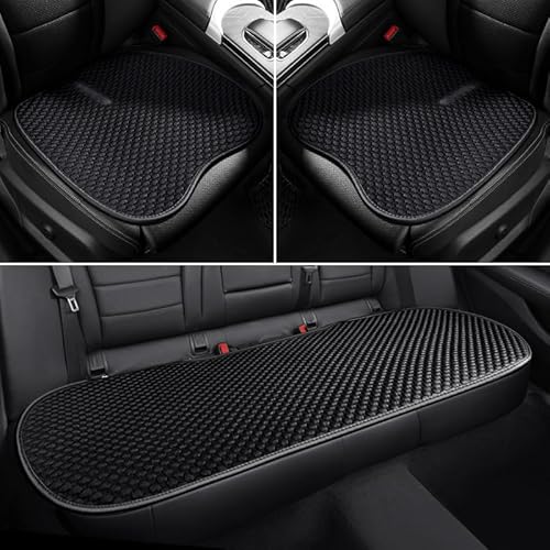 HABURN Auto Sitzbezügesets für Volvo C30 C40 C70 EX30 EX90, Eisseide Autositzbezüge Sitzschoner Sommer rutschfest Cool Komfortabler,Black-3pcs Cushion von HABURN