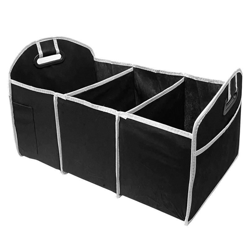 HAC24 Kofferraumtasche 57x33x32 cm Schwarz Aufbewahrungstasche Faltbox Schwarz Kofferraumbox Autobox Aufbewahrungsbox Kofferraumorganizer von HAC24