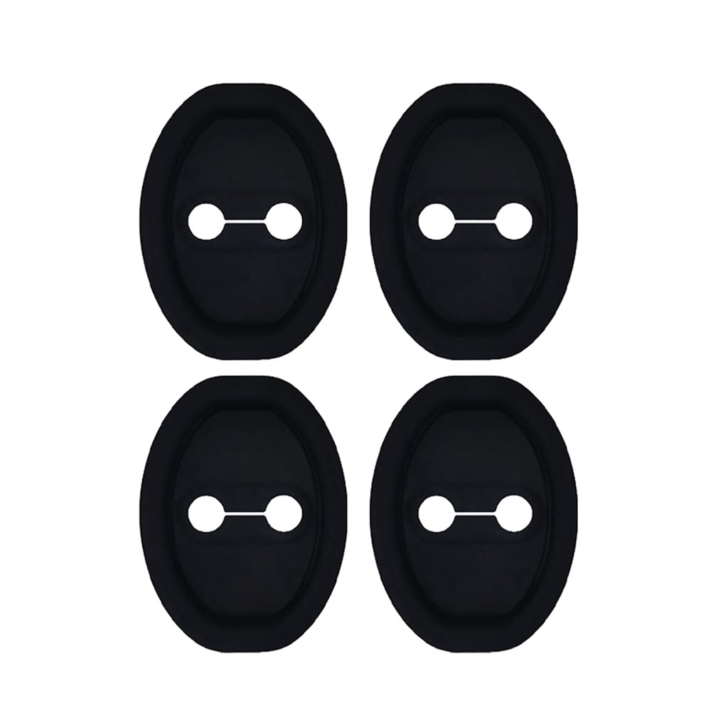 4PCS Car Door Lock Silicone Protective Pad, Shock Absorbing Door Lock Decorations, Universal for Many Models, Car Door Lock Close Door Protective Pad for Exterior Accessories (Black) von HADAVAKA