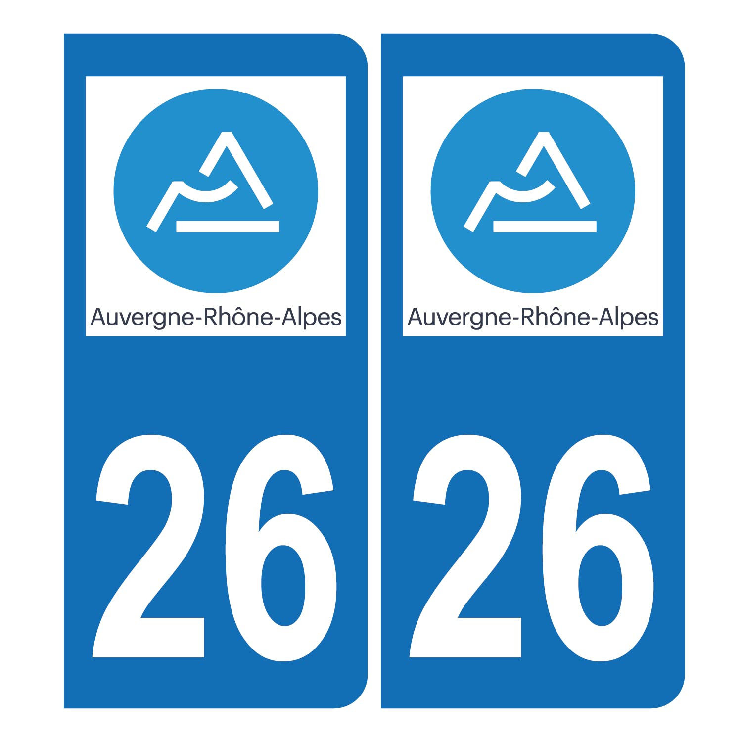 HADEXIA Aufkleber für Nummernschild, Auto, 26 Auvergne RH™ne Alpes BIS von HADEXIA