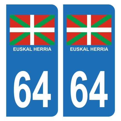 HADEXIA Aufkleber für Nummernschild, Auto, 64 Euskal Herria, Baskenland von HADEXIA