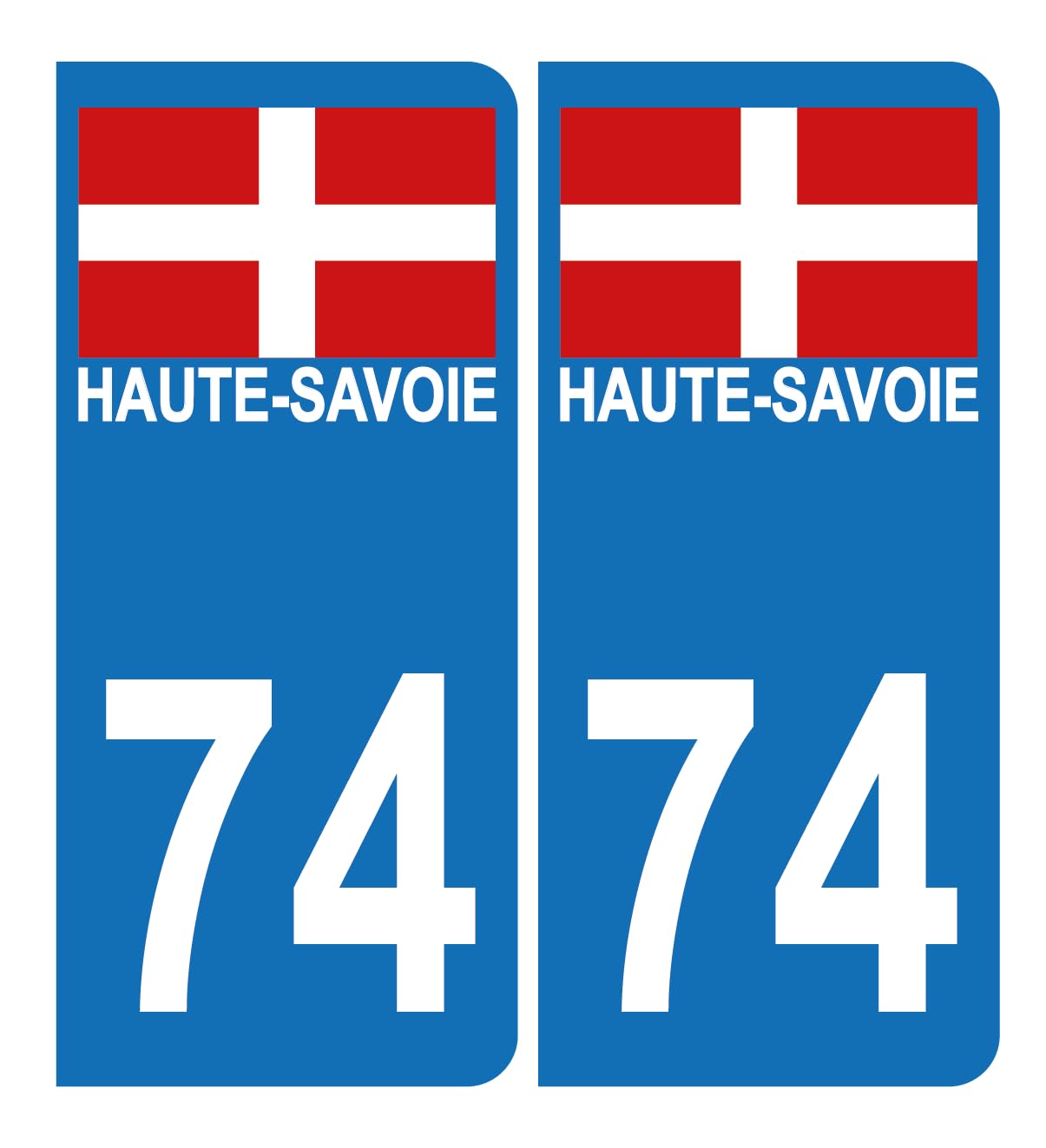 HADEXIA Aufkleber für Nummernschild, Auto, 74 Kreuz von Savoyen, Version BIS von HADEXIA