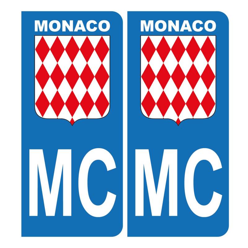 HADEXIA Aufkleber für Nummernschild, Auto, MC Wappen Monaco von HADEXIA