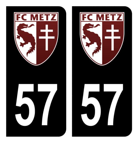 HADEXIA Aufkleber für Nummernschild 57 Fußball Club Metz, Schwarz von HADEXIA