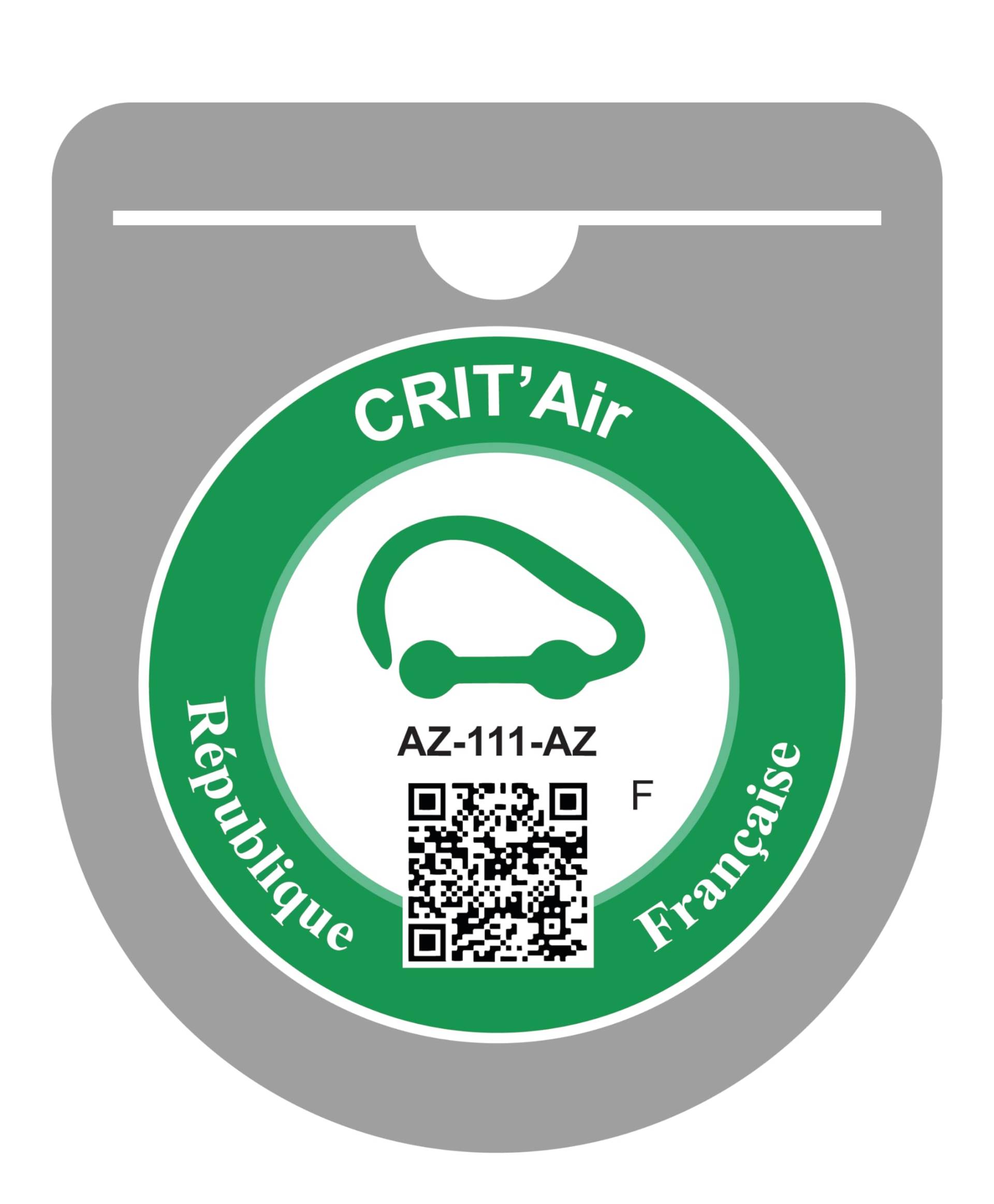 HADEXIA Crit'Air Vignettenhalter für Windschutzscheibe, Macaron | Schutzhülle, selbstklebend, Grau von HADEXIA