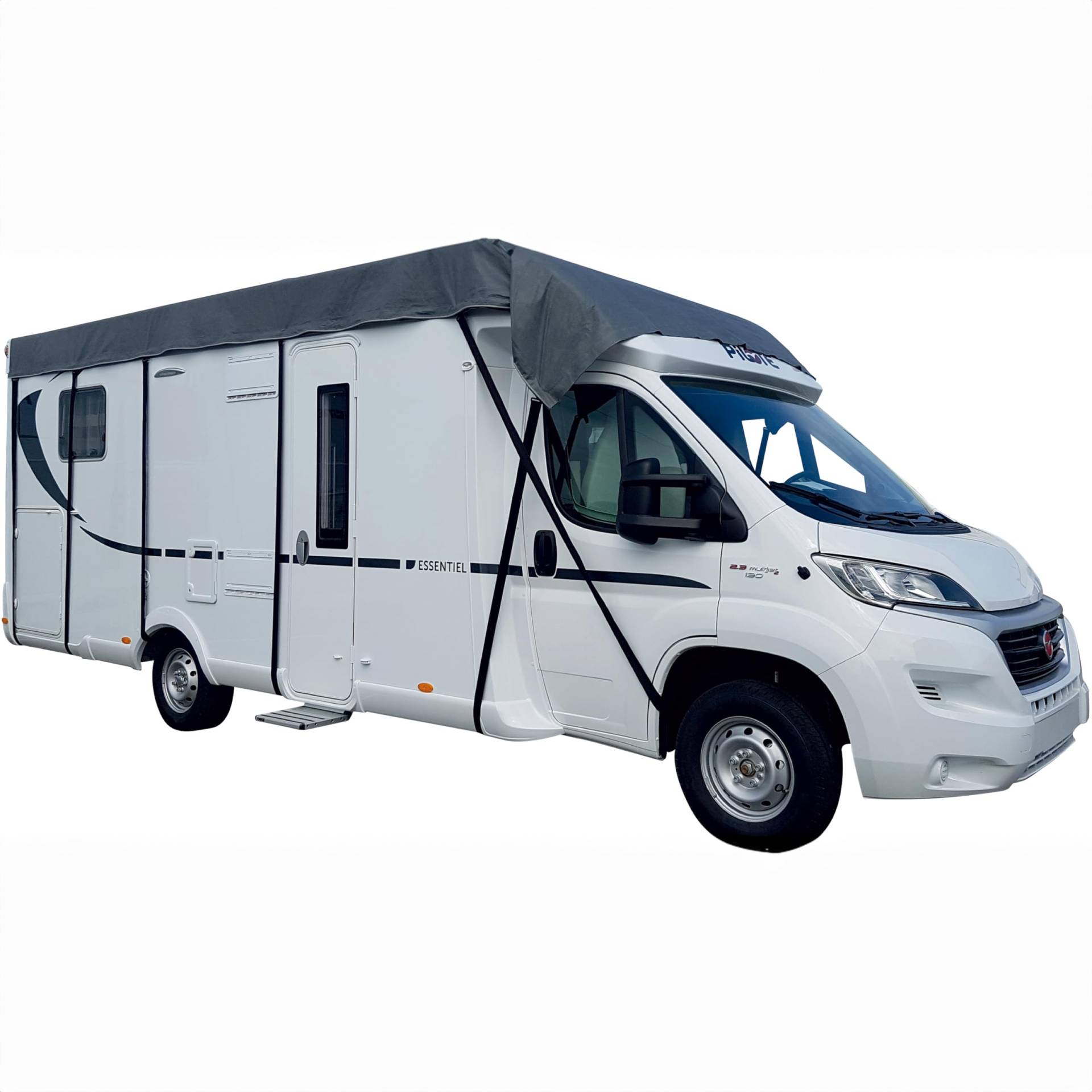 HAFIX Wohnwagen Wohnmobil Schutzhülle Cover Caravan Halbgarage Abdeckplane 3-lagigin grau. Wetterfeste Abdeckung für Wohnanhänger Größe 500x300cm. Schutz für Wohnmobildach 155g/m². von HAFIX