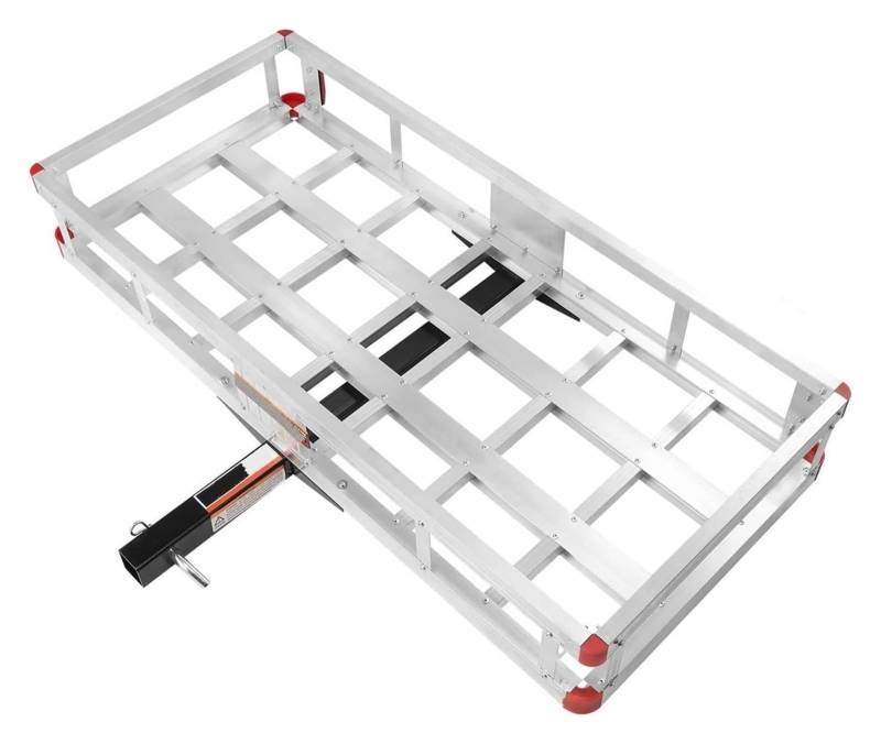 Dachreling Für SUV Truck Pickup Camping 400/500lb Kapazität Anhängerkupplung Mount Aluminium Fracht Korb Dachschienen(A 47x20x6 in) von HAHFXEXKRG