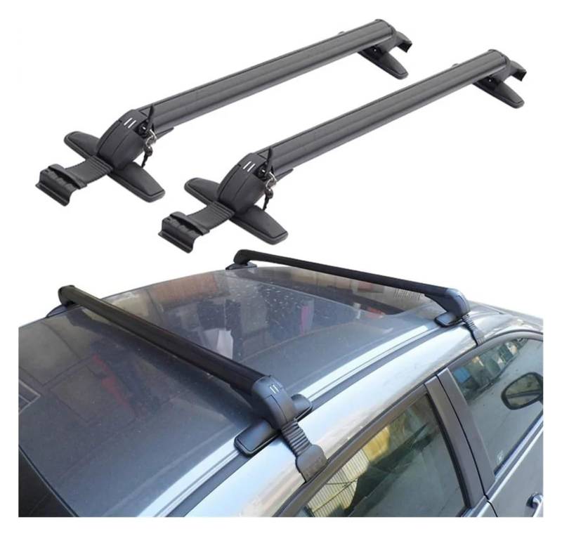 Dachreling Universal Schwarz Fahrzeug Auto Dach Montage Rack Schiene Bar Gepäckträger Mit Schloss Top Auto Rack 2PCS Dach Schienen(A-Pole 82cm-92cm) von HAHFXEXKRG