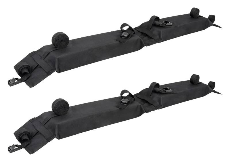 Dachreling Weiche Autodachträgerpolster Gepäckträger SUV Querträger Frachtspanngurte Universal Autodachträger(Black 2 Piece) von HAHFXEXKRG