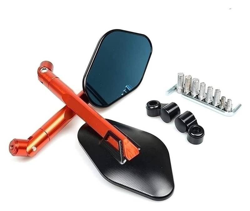 Für CBR600RR 2003-2006 CBR954RR 2002 2003 Motorrad-Rückspiegel Universal 1 Paar Motorradspiegel Seitenrückspiegel Motorrad Lenkerendenspiegel(Orange) von HAHFXEXKRG