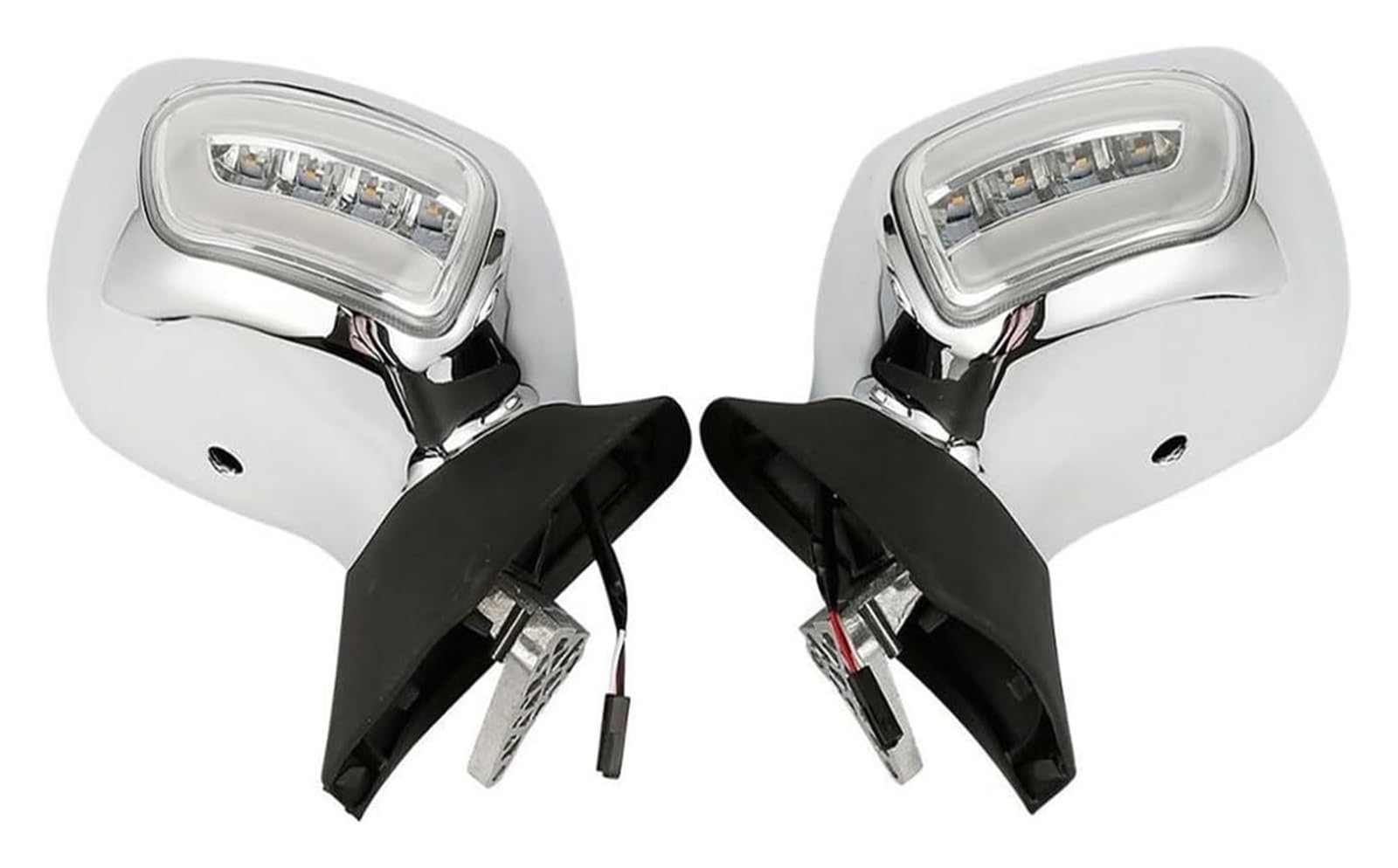 Für Goldwing 1800 GL1800 F6B 2013-2017 Motorrad Rückspiegel Blinker Motorrad Spiegel Rückspiegel Lenkerendenspiegel(Chrome and Clear) von HAHFXEXKRG