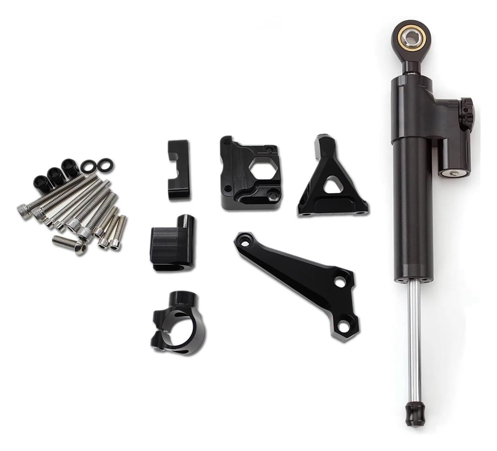 Für Kawa&saki Z300 Z250 2015 2016 Aluminium Motorrad Dämpfer Lenkung Stabilisieren Halterung Montage Kit Lenkung Dämpfer Motorrad Lenkungsdämpfer Stabilisator(Schwarz) von HAHFXEXKRG