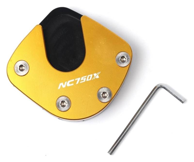 Für NC750X NC 750X 2017-2019 Zubehör Kickstand Seitenständer Verlängerungspolster Vergrößern Verlängerungsträgerplatte Verlängerungspolster Stützplatte(Gold) von HAHFXEXKRG