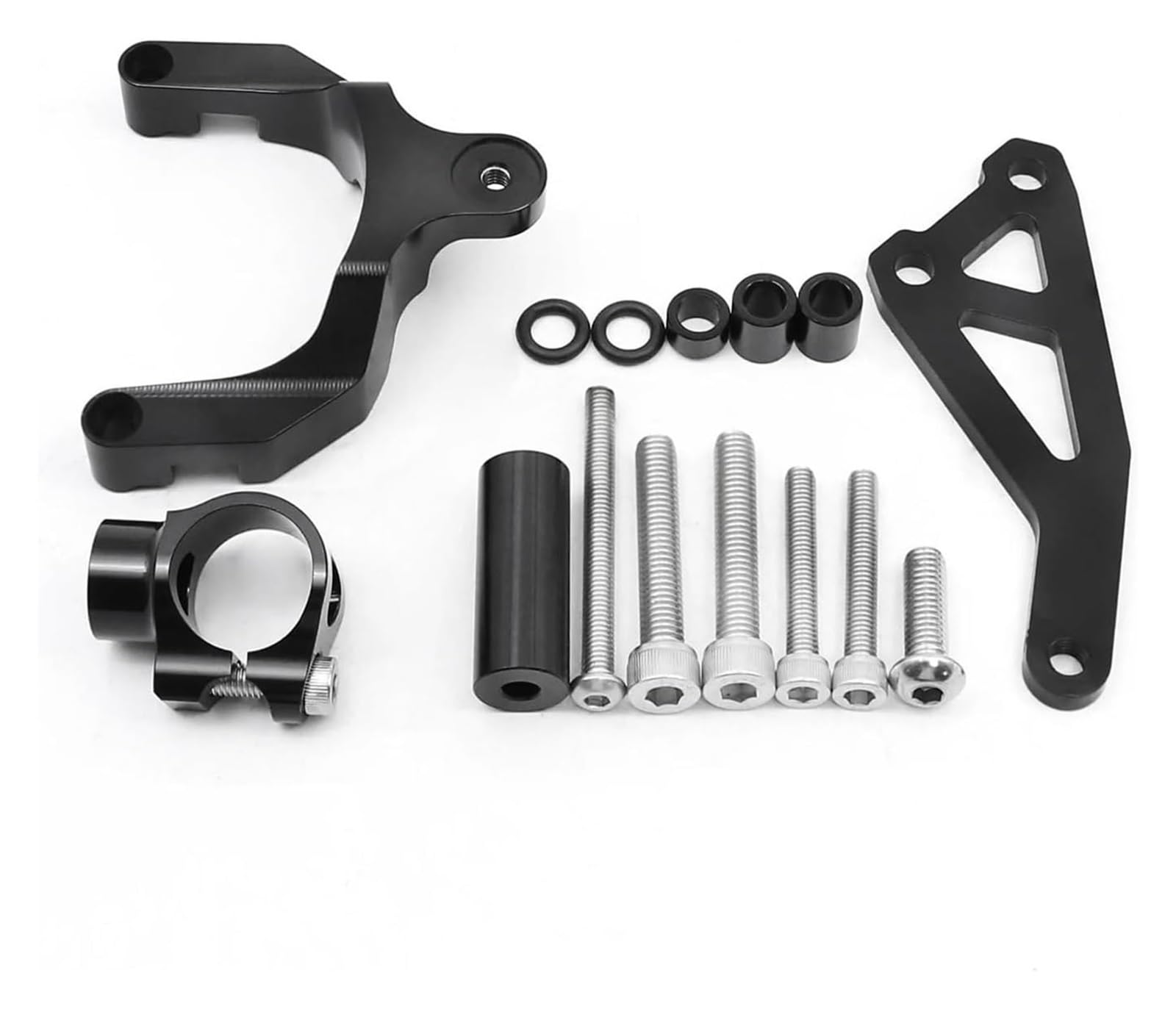 Für Suz&uki GSR750 2011-2015 GSR600 2006-2010 Lenkungsdämpfer Motorrad Lenkungsdämpfer Stoßdämpfer Montagehalterung Kit Motorrad Lenkungsdämpfer Stabilisator(Black Bracket) von HAHFXEXKRG