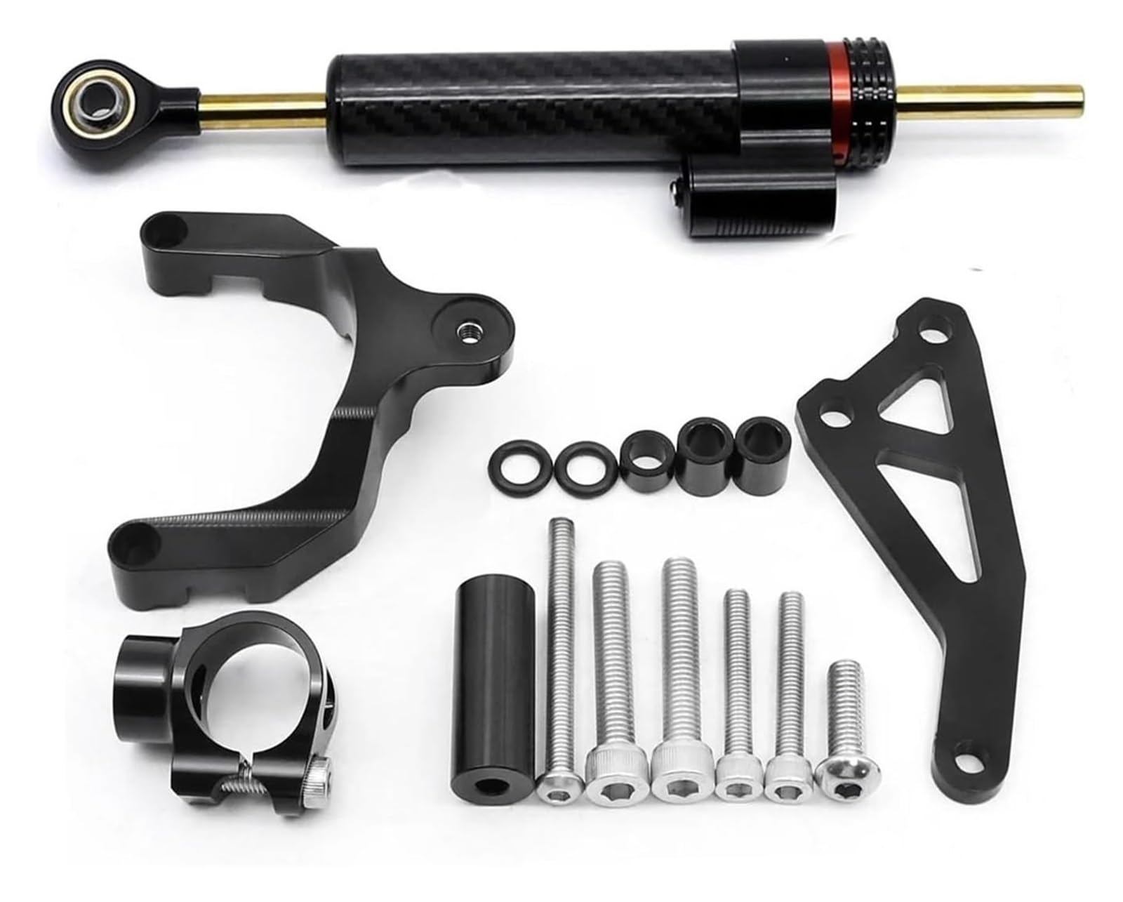 Für Suz&uki GSR750 2011-2015 GSR600 2006-2010 Lenkungsdämpfer Motorrad Lenkungsdämpfer Stoßdämpfer Montagehalterung Kit Motorrad Lenkungsdämpfer Stabilisator(Set 6) von HAHFXEXKRG