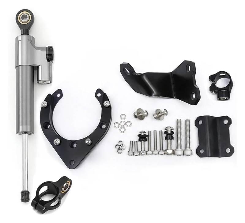 Für Y&amaha Für MT07 FZ07 2020-2023 Lenkungsdämpfer Motorradstabilisierungsdämpfer Lenkungsdämpferhalterung Montagesatz Motorrad Lenkungsdämpfer Stabilisator(Set 4) von HAHFXEXKRG