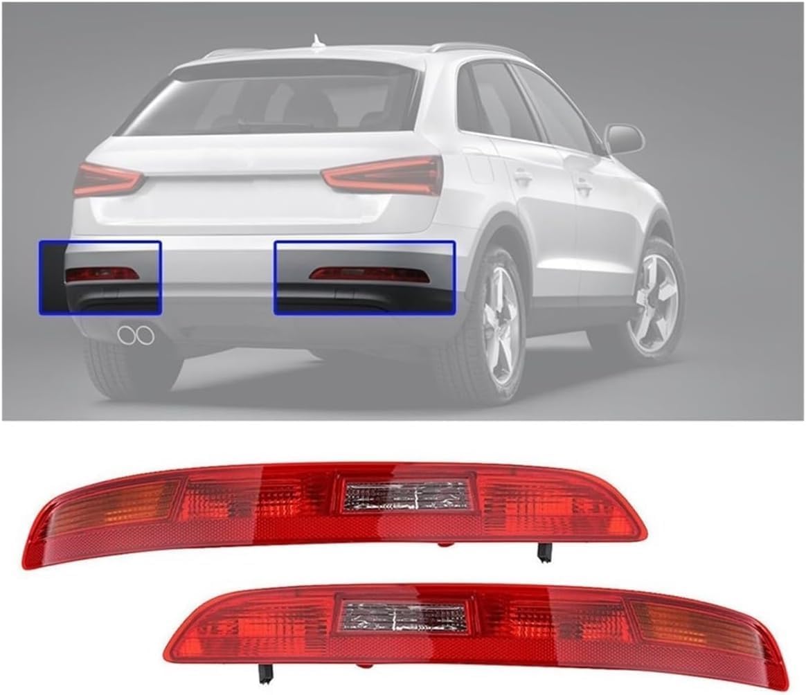 HAHUJZXK Bremslicht Hinten Stoßstange Hinten Blinker Bremslicht Für A-udi Q3 2011-2015 EU Version Hinten Reflektor Lampe Kfz-Rücklichtbaugruppen(LEFT),1 PAIR von HAHUJZXK