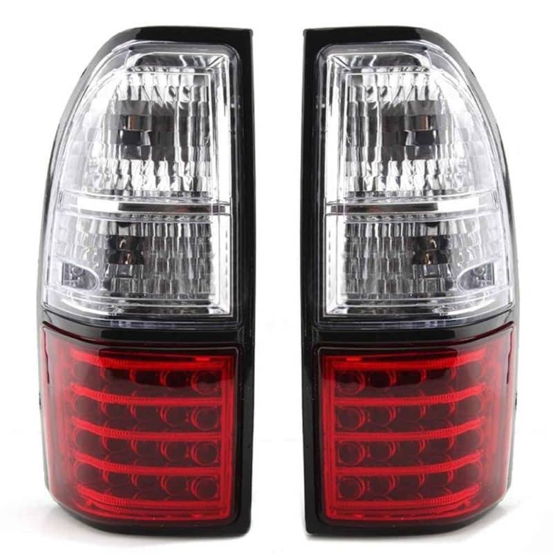 HAHUJZXK LED-Rücklicht, kompatibel mit Toyota Prado Land Cruiser 90 1997 1998 1999 2000 2001 2002, Blinker-Warnung, Nebelscheinwerfer, Rücklicht, Auto-Bremse, LED-Licht,Red White von HAHUJZXK