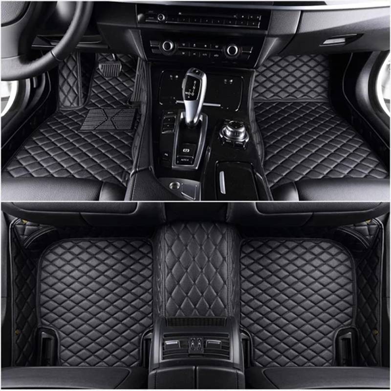Anti Rutsch Teppichunterlage für Audi Q7(7 Sitze 2006-2015 Auto Fußmatten, Leder Fußmatten Auto Fussmatten Auto Bodenschutz Unterlage Innenraum Zubehör,Black von HAIJIEPS