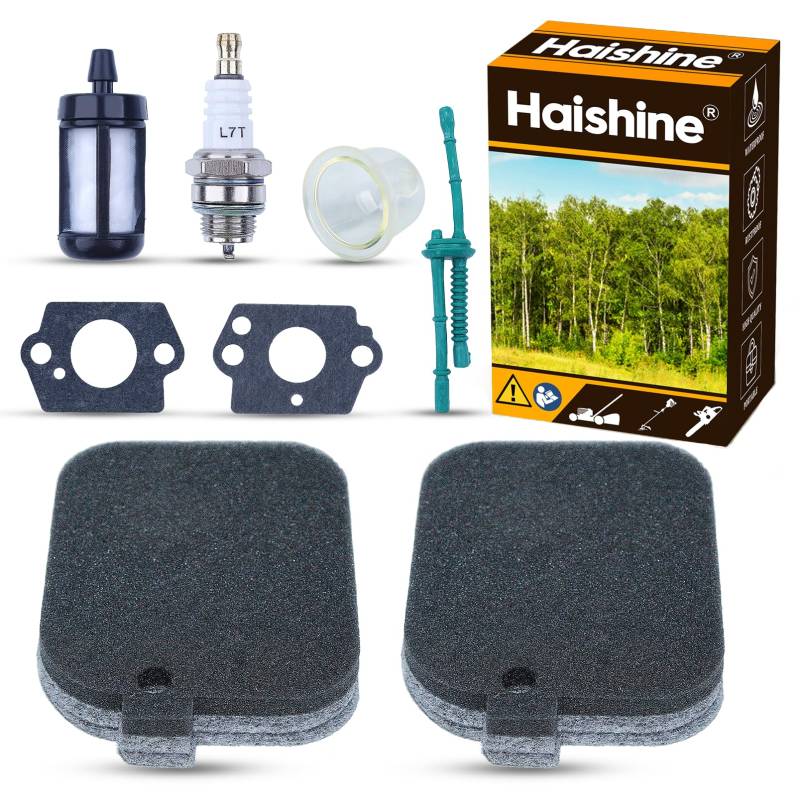 Haishine Luftfilter-Set für Stihl BG46 BG45 BG55 BG65 BG85 BR45C SH55 SH85 für Laubbläser mit Ölschlauch, Zündkerze, Filter, Dichtung, Ölblase von HAISHINE