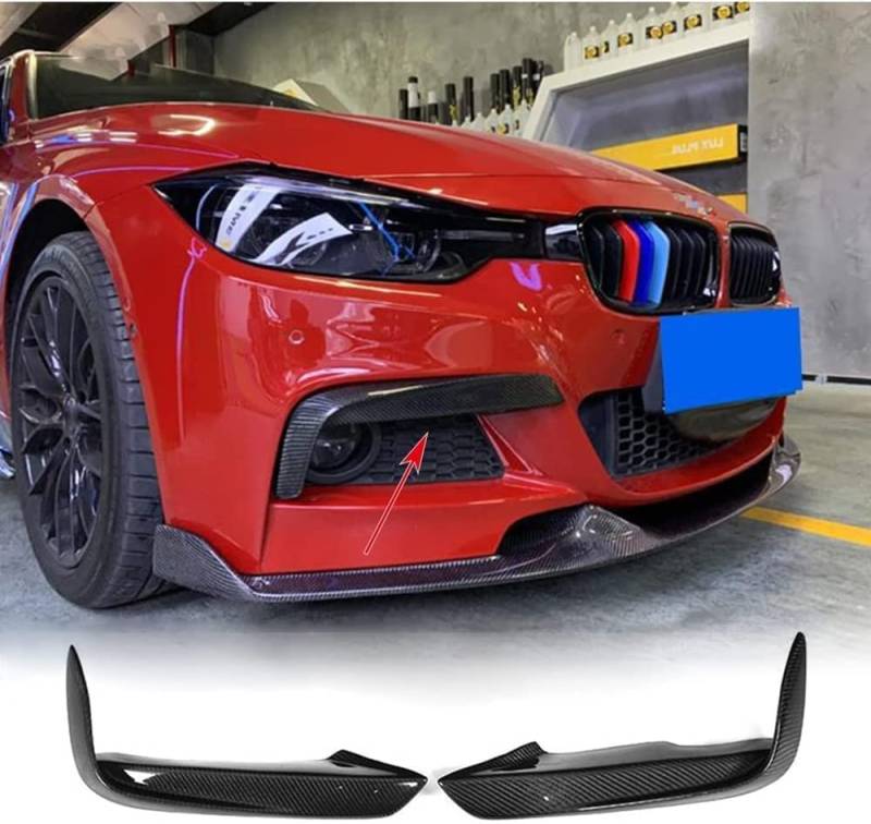 Auto Frontspoiler, für BMW 3 Series F30 F31 F35 320i 325i 328i 330i 335i 340i M-Sport Sedan 4-Door 2013-2018, Kohlefaser Frontstoßstange Splitter Lip Body Kit Splitter Antikollision Auto Zubehör von HAIYUN