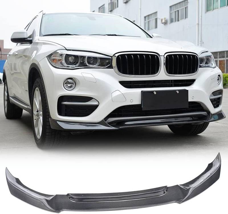 Auto Frontspoiler, für BMW X6 F16 xDrive Series sDrive35i xDrive35i xDrive50i Sport Utility 4-Door 2015-2018, Kohlefaser Frontstoßstange Splitter Lip Body Kit Splitter Antikollision Auto Zubehör von HAIYUN