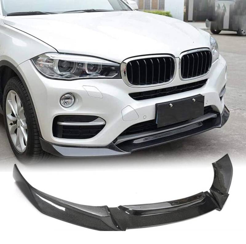 Auto Frontspoiler, für BMW X6 F16 xDrive Series sDrive35i xDrive35i xDrive50i Sport Utility 4-Door 2015-2018, Kohlefaser Frontstoßstange Splitter Lip Body Kit Splitter Antikollision Auto Zubehör von HAIYUN