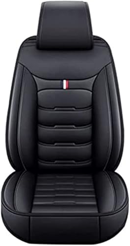 HAIYUN Leder Autositzbezüge-Set für Hyundai Kona EV 2019 2020 2021 2022 2023 2024 2025 Luxus, Airbag Kompatibel, Wasserdicht, Vordersitze Rückbank Sitzbezügesets,All-Black von HAIYUN